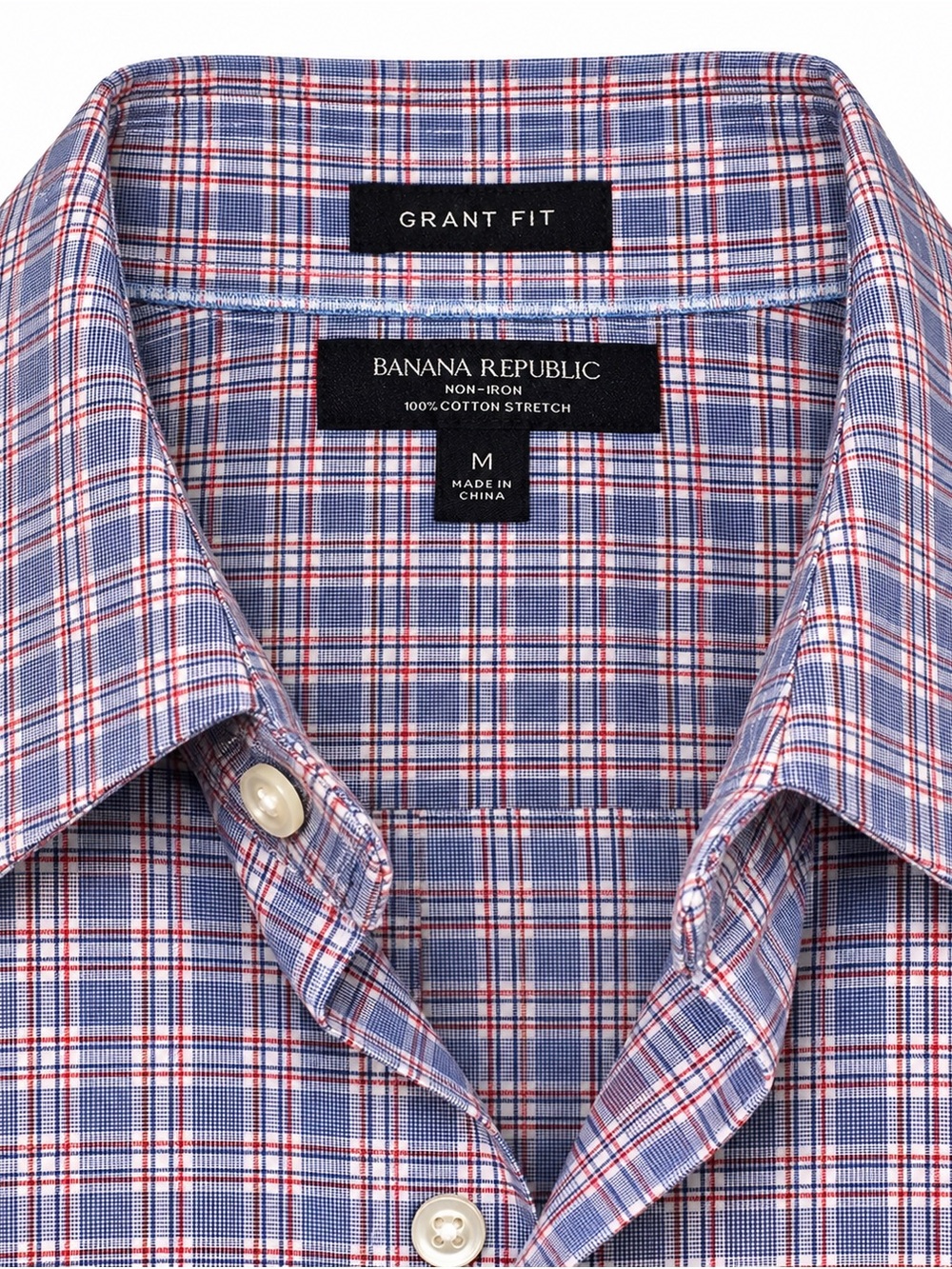 Banana Republic Blue and Red Plaid Dress Shirt